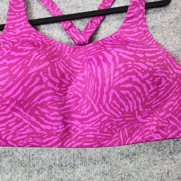 Athleta Advance Printed Sports Bra High Impact Fiji Magnolia Purple Size 38D - Picture 5 of 11
